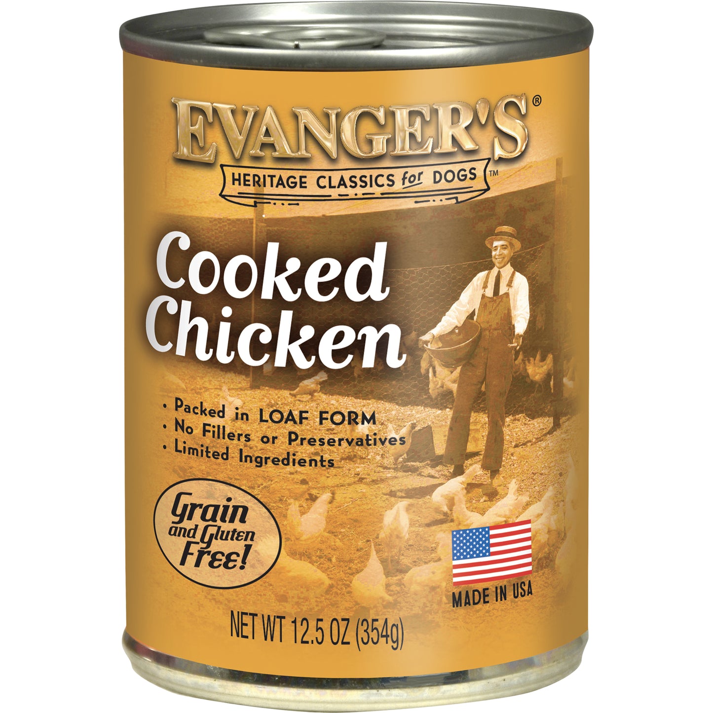 Evanger's Heritage Classics Cooked Chicken In Loaf Form Wet Dog Food, 12.5-oz, Case Of 12