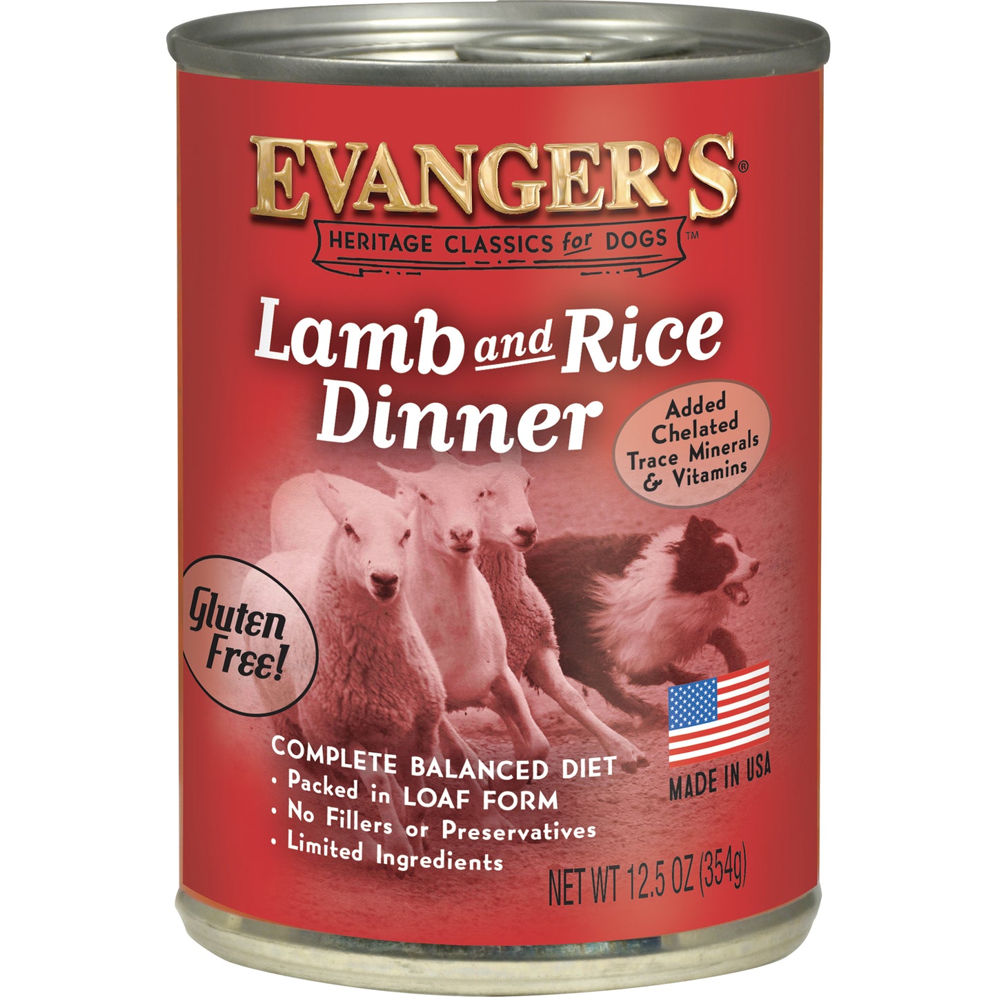 Evanger's Heritage Classic Lamb And Rice Dinner In Loaf Form Wet Dog Food, Case Of 12