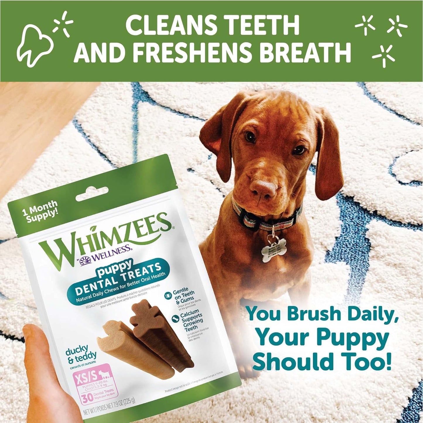 Whimzees All Natural Daily Dental Treats For Puppies