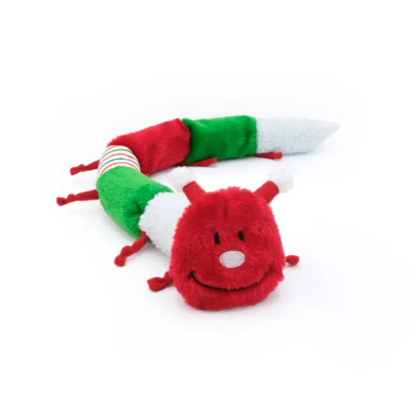 Zippy Paws Holiday Caterpillar, Dog Toy