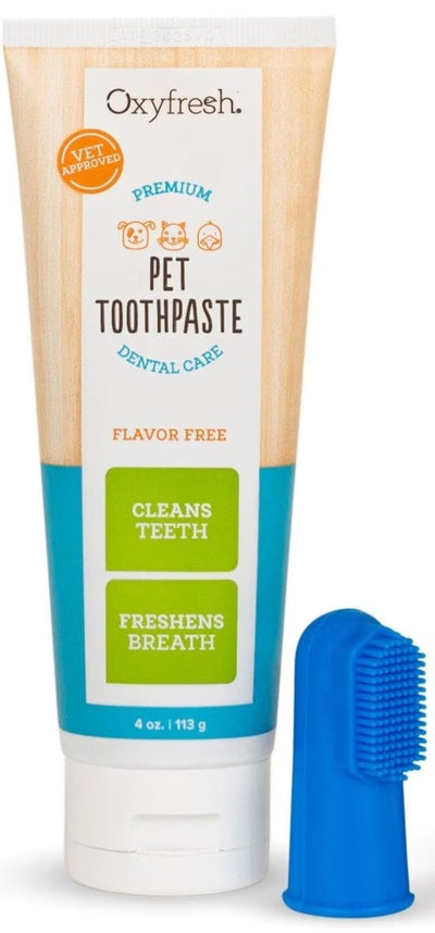 Oxyfresh Premium Pet Dental Toothpaste With Fingerbrush