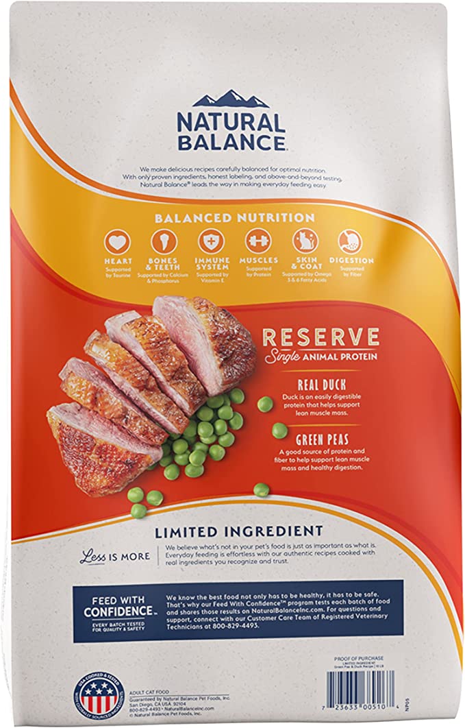 Natural Balance Reserve Grain Free Duck Green Pea Recipe Dry Cat Fo Anaheim Feed Pet Supply