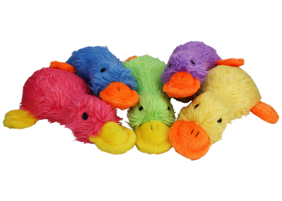 Multipet Duckworth Plush 4-Inch, Assorted Colors, Dog Toy