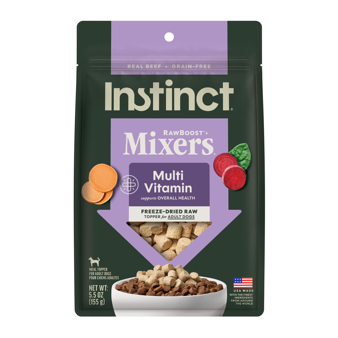 Instinct Raw Boost Mixers Multivitamin for Adults Freeze-Dried, Dog Food Topper, 5.5-oz Bag