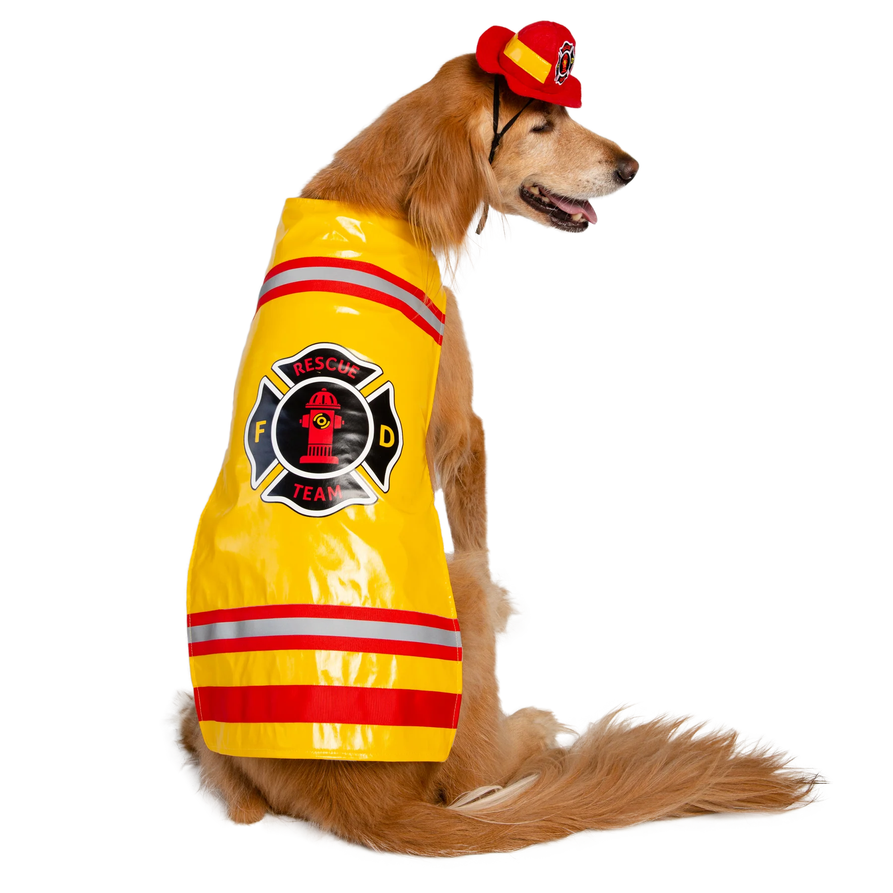 Pet Krewe Large Dog Firefighter Costume -Funny Halloween Pet