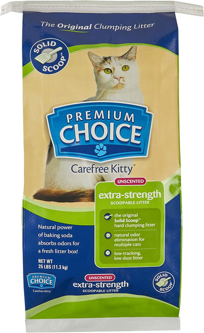 Premium Choice Extra Strength Unscented Clumping 25-lb, Cat Litter