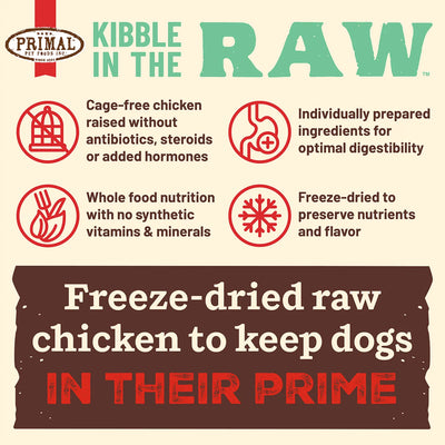 Primal Kibble In The Raw Chicken Recipe, Freeze-Dried Raw Dog Food