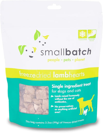 Smallbatch Freeze-Dried Lamb Hearts 3.5-oz, Dog & Cat Treat