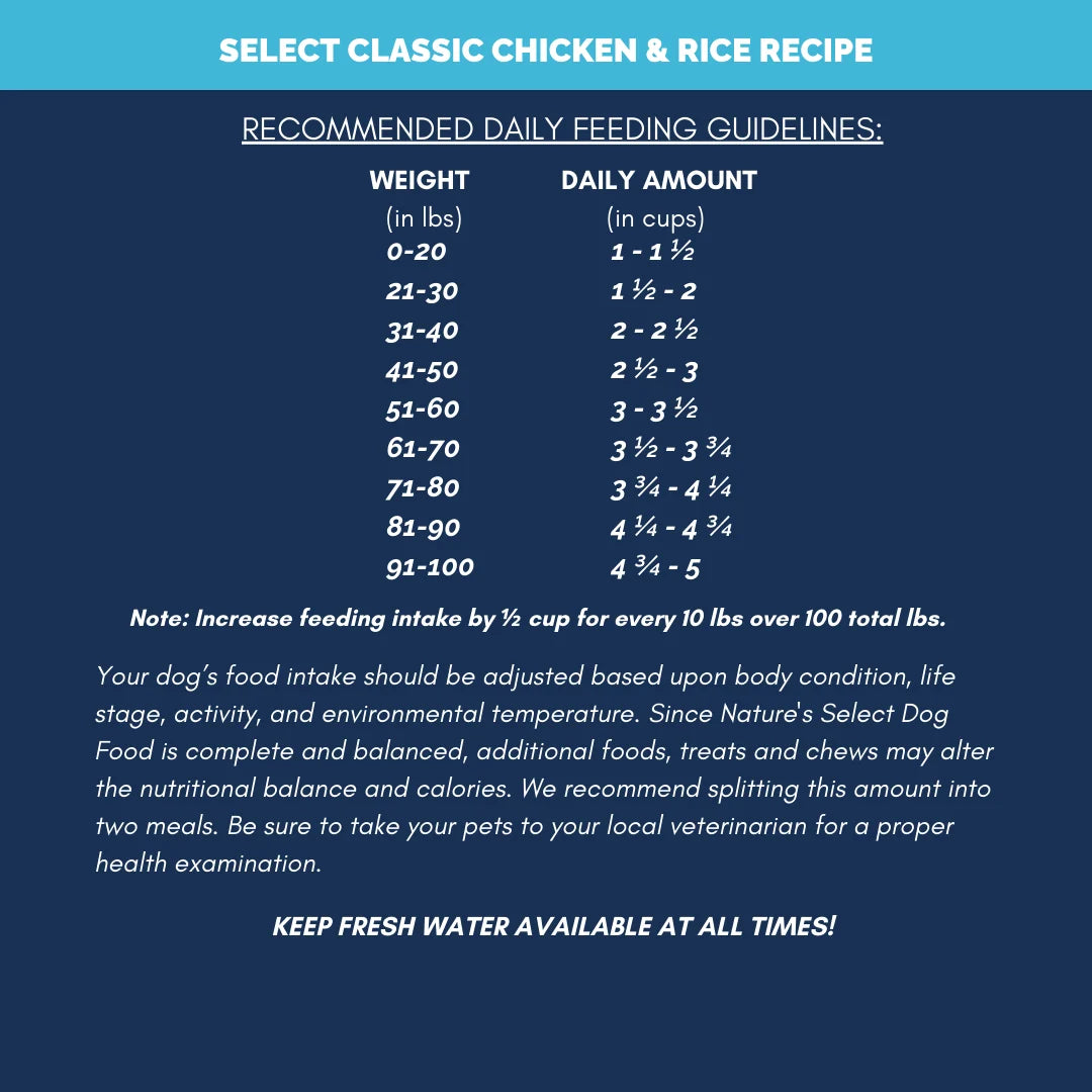 Nature's Select Classic Chicken & Rice Recipe, Dry Dog Food, 28-lb Bag