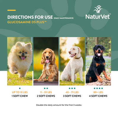 NaturVet Glucosamine DS Plus™ Soft Chews 120-Count, Dog Supplement