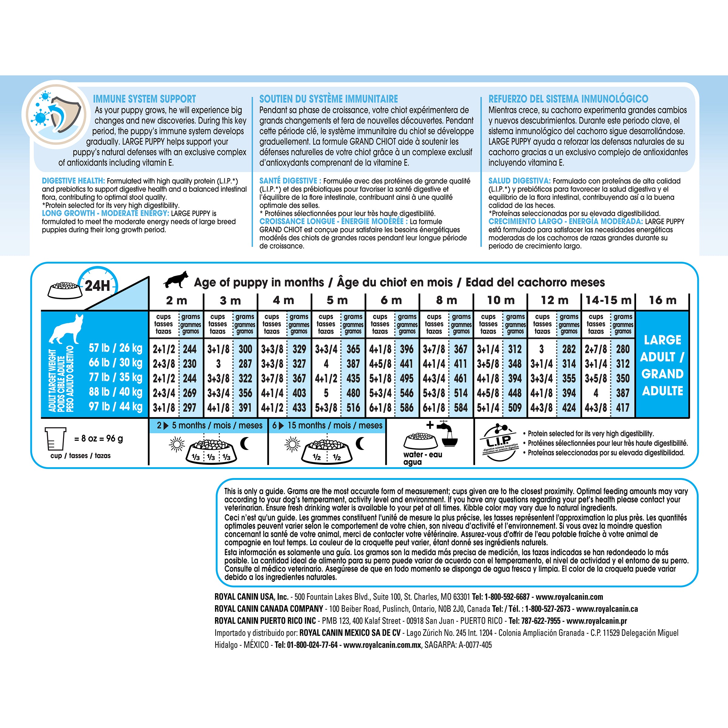 Royal canin medium puppy feeding outlet chart