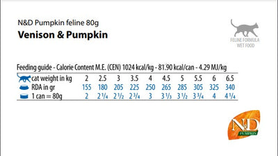 Farmina N&D Pumpkin Venison & Pumpkin Recipe, Wet Cat Food, 2.5oz Case of 24