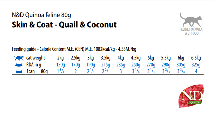 Farmina N&D Quinoa Skin & Coat Quail Recipe, Wet Cat Food, 2.8-oz Case Of 24