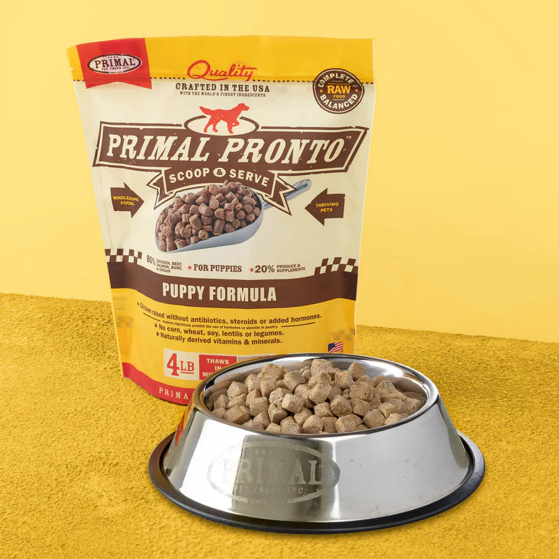 Primal Pronto Puppy Frozen Raw Dog Food 4 lb Bag Anaheim Feed