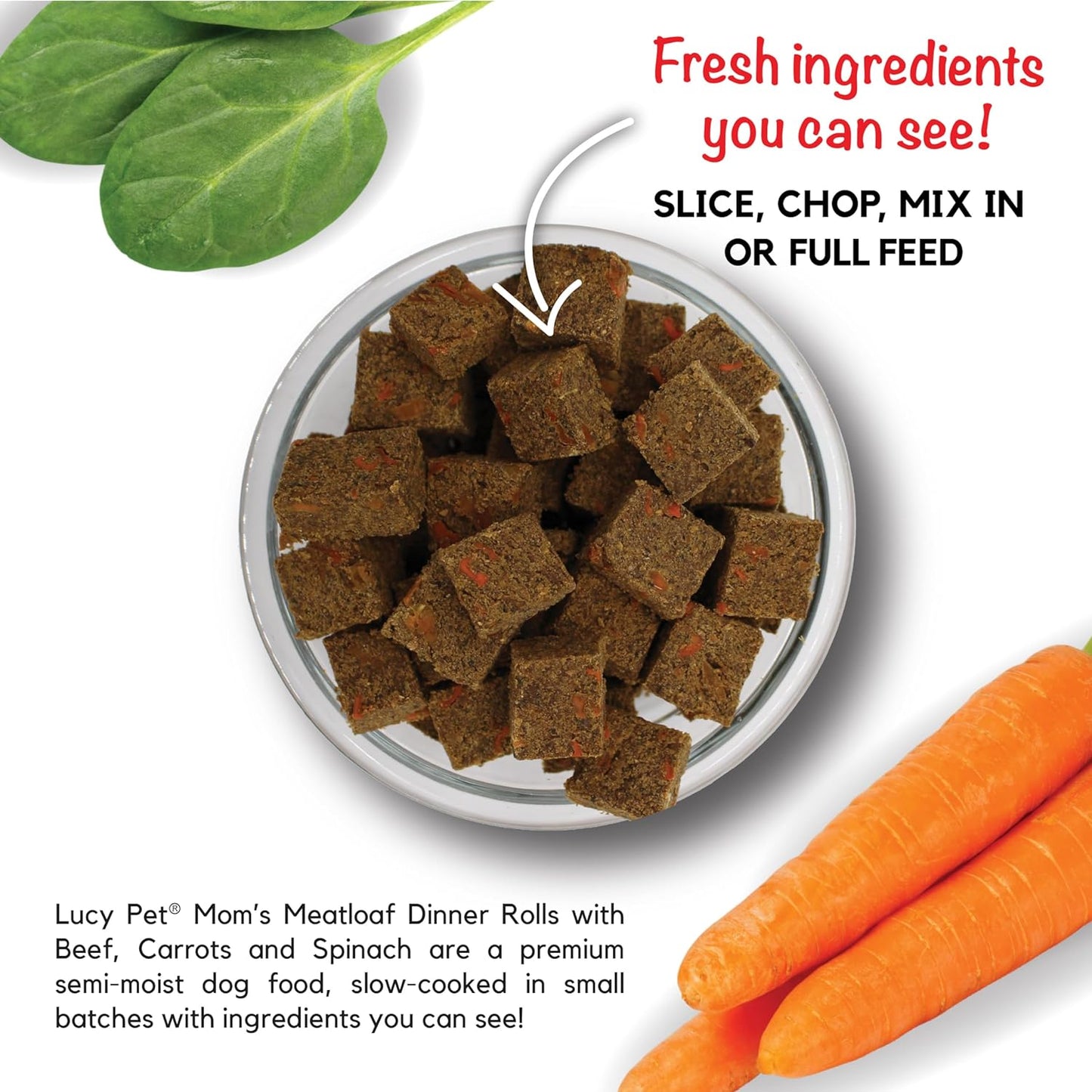 Lucy Pet Mom’s Meatloaf™ Beef Dinner Roll, Dog Food