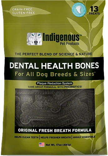 Indigenous Dental Health Bones Original Fresh Breath Formula 17-oz, Dog Dental Treat