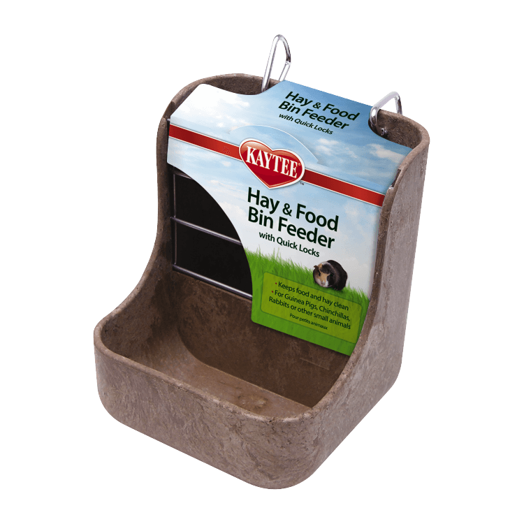 Kaytee Hay & Food Bin Feeder With Quick Locks For Small Animals