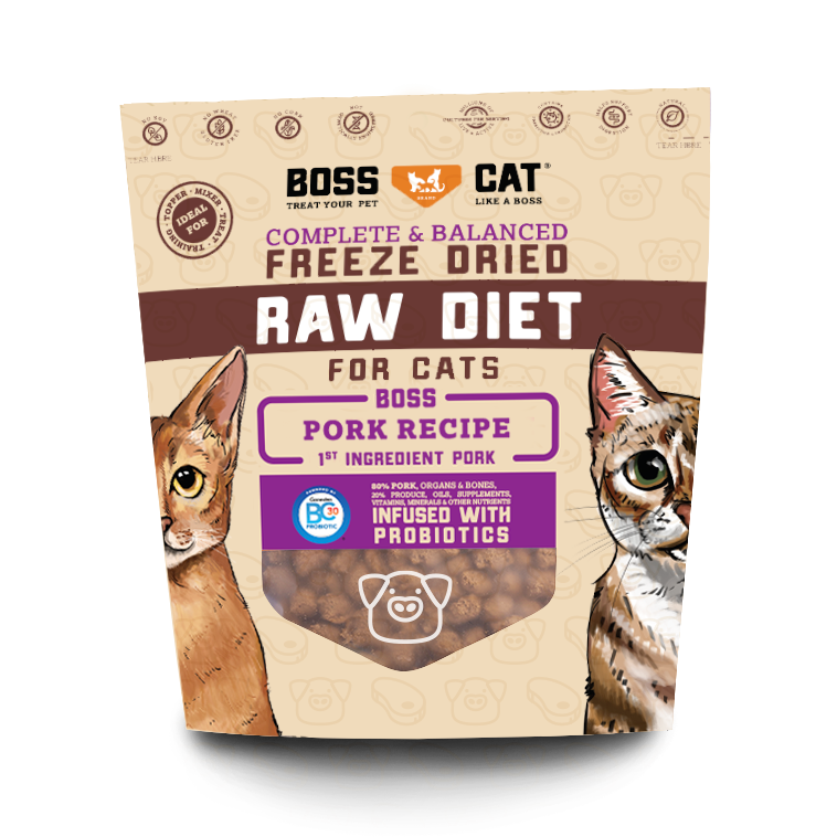 Boss Cat Pork Nuggets Recipe, Freeze-Dried Raw Cat Food, 9-oz Bag