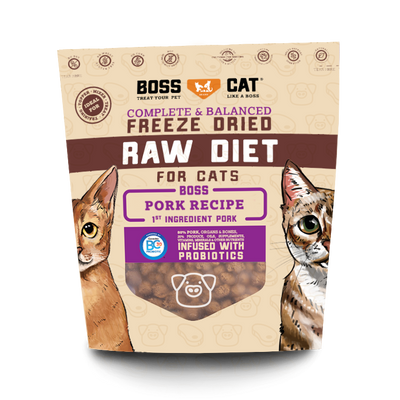 Boss Cat Pork Nuggets Recipe, Freeze-Dried Raw Cat Food, 9-oz Bag