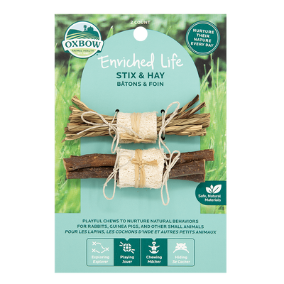 Oxbow Enriched Life Stix & Hay, Small Animal Toy