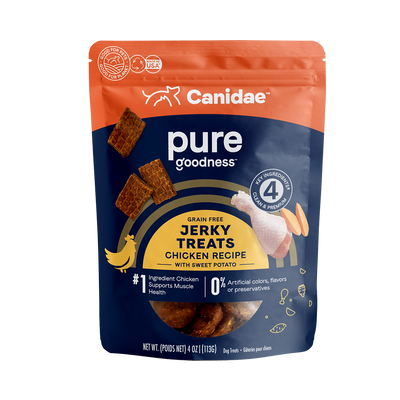 Canidae Pure Jerky Chicken & Sweet Potato Recipe 4-oz, Dog Treat
