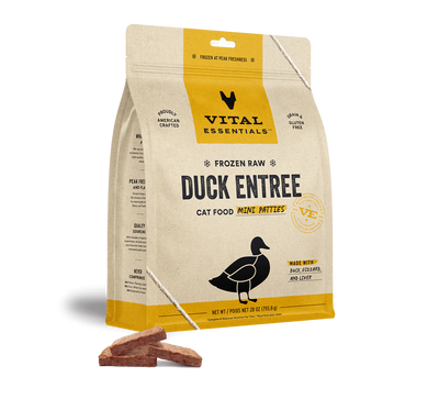 Vital Essentials Duck Patties Frozen Raw Cat Food, 28-oz Bag