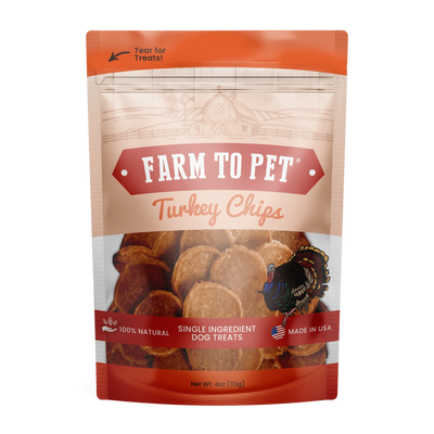 Farm To Pet Single Ingredient Turkey Chips Snack Size, Dog Treat