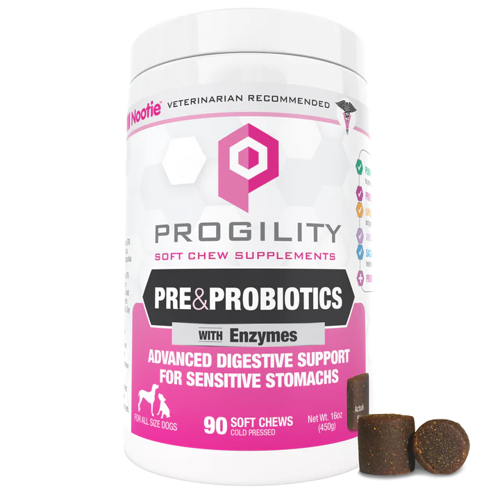 Nootie Progility Pre & Probiotic Soft Chews, 90-Count, Dog Supplement