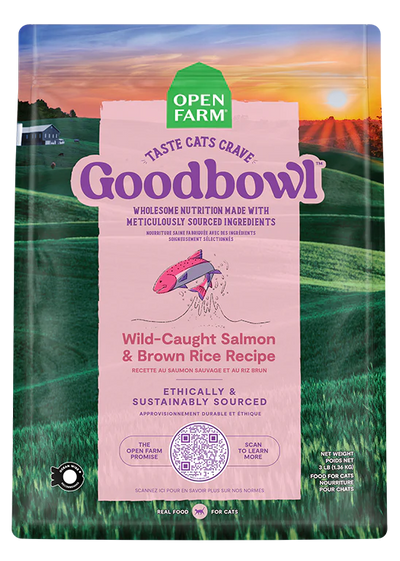 Open Farm Goodbowl™ Wild-Caught Salmon & Brown Rice Recipe, Dry Cat Food