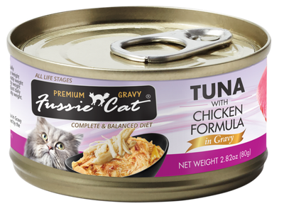 Fussie Cat Tuna With Chicken Formula in Gravy 2.82-oz, Wet Cat Food, Case Of 24