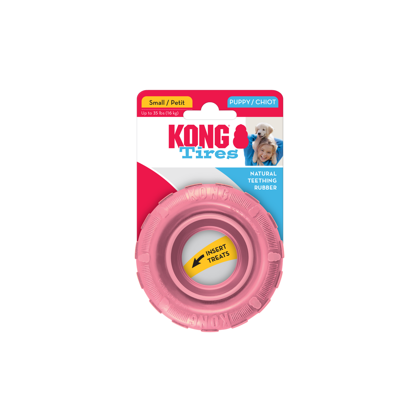 Kong Small Puppy Tire, Assorted Colors, Dog Toy