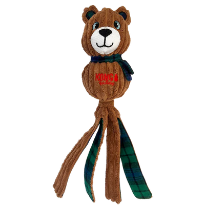 KONG Holiday Large Wubba Corduroy Bear, Dog Toy