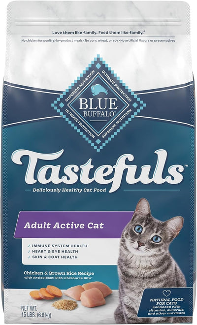 BLUE Tastefuls™ Active Adult Cat Chicken And Brown Rice Recipe 3-lb, Dry Cat Food