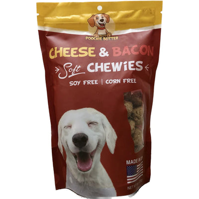 Poochie Butter Bacon & Cheese Soft Chewies 8-oz, Dog Treat