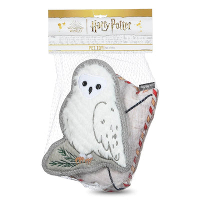 Fetch!...for Pets! Harry Potter: Holiday Flat Crinkle Tough Toy Letter and Hedwig 2-Piece Set,Dog Toy