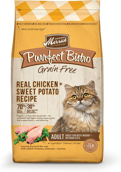 Merrick Purrfect Bistro Grain Free Real Chicken &Sweet Potato Recipe, Dry Cat Food