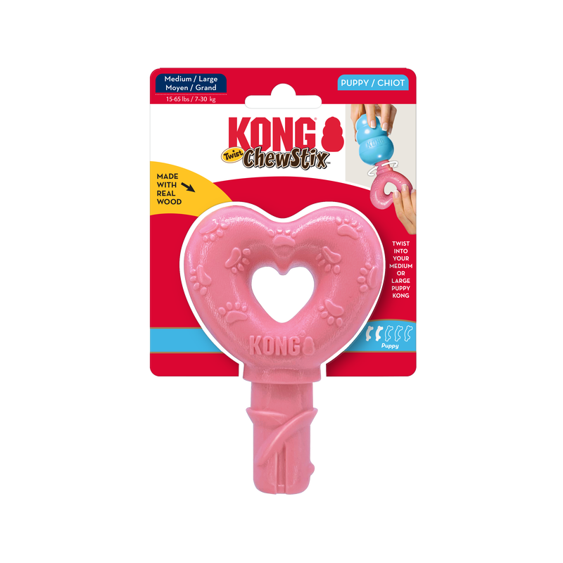 Kong Small Chewstix Puppy Twist Heart, Dog Toy