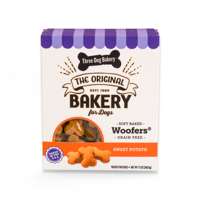 Three Dog Bakery Woofers® Grain-Free Sweet Potato Biscuits 13-oz, Dog Treat