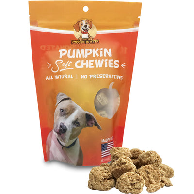 Poochie Butter Pumpkin Chewies Soft Chewies 8-oz, Dog Treat