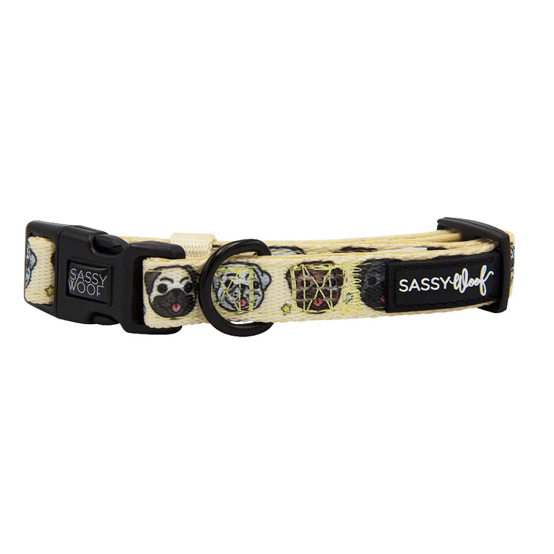 Sassy Woof It's A Pug's Life Dog Collar