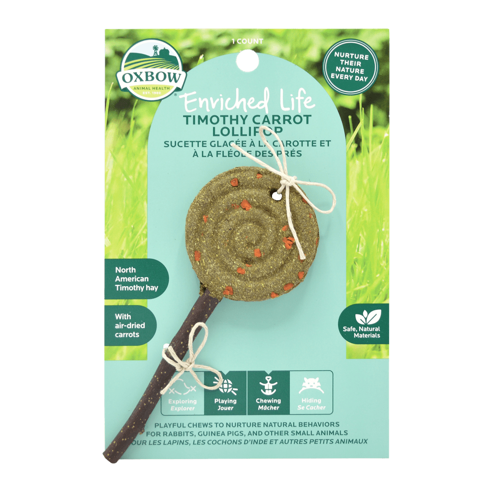 Oxbow Enriched Life Timothy Carrot Lollipop, Small Animal Chew