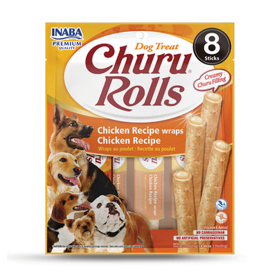 Inaba Churu Rolls Chicken Recipe 3.36-oz, 8-Pack Dog Treat