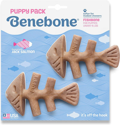 Benebone Puppy  Tiny Fishbone 2-Pack, Dog Toy