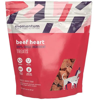 Momentum Freeze-Dried Beef Hearts 3-oz, Dog & Cat Treat