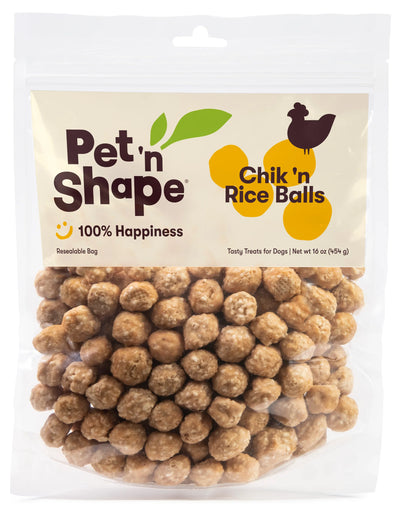 Pet 'n Shape Chik 'n Rice Balls 16-oz, Dog Treat
