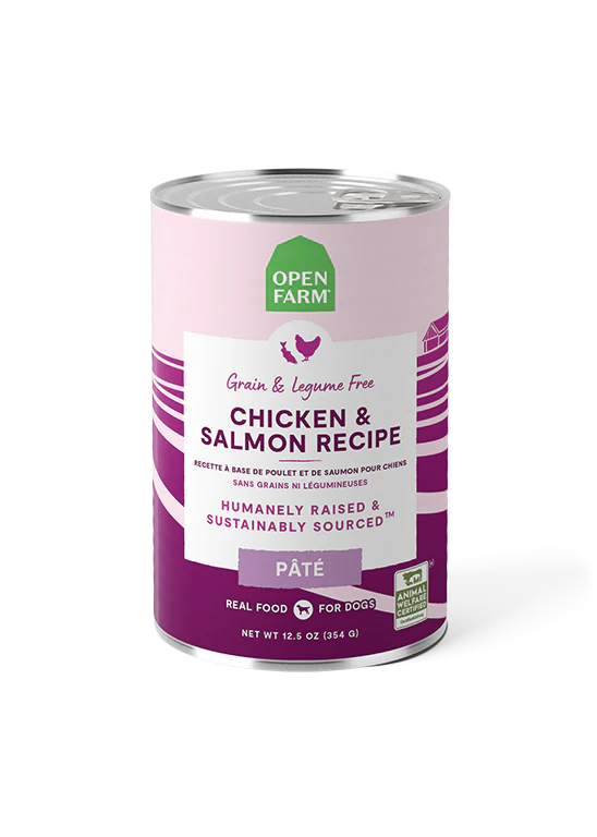 Open Farm Chicken & Salmon Pâté, Wet Dog Food, 12.5-oz Case Of 12