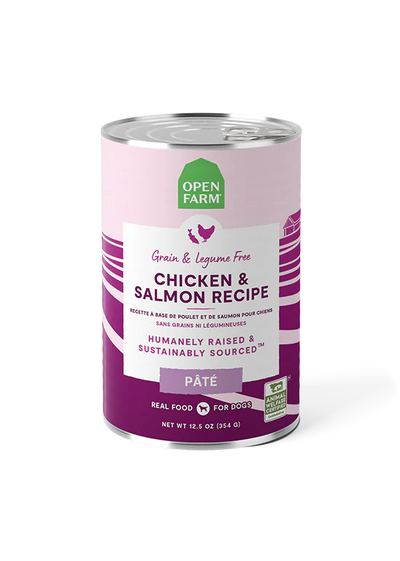 Open Farm Chicken & Salmon Pâté, Wet Dog Food, 12.5-oz Case Of 12