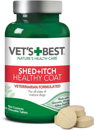 Vet's Best Healthy Coat Shed & Itch Tablets For Dogs, 50-Count