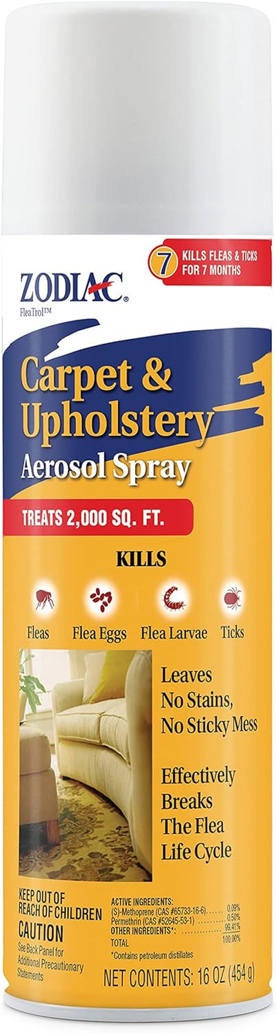 Zodiac Flea & Tick Carpet & Upholstery Aerosol Spray, 16-oz