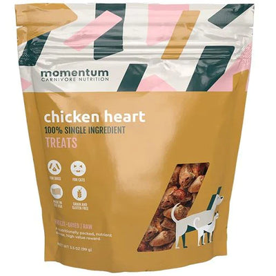 Momentum Freeze-Dried Chicken Hearts 3.5-oz, Dog & Cat Treat